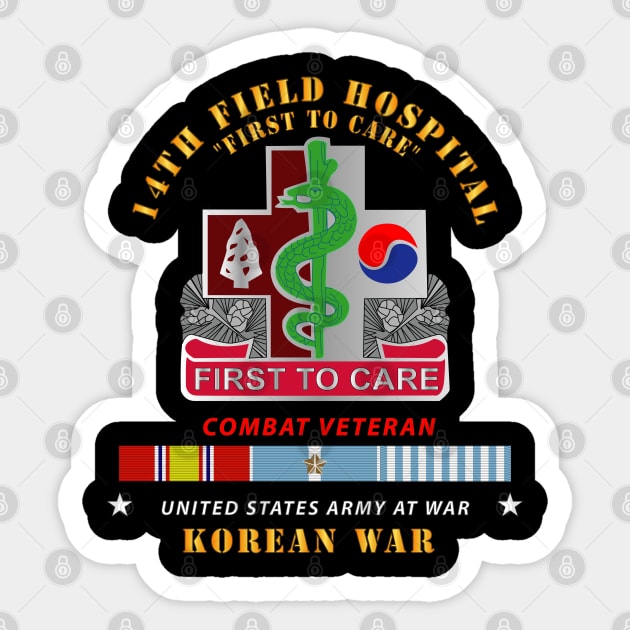 14th Field Hospital - Korean War w KOREA War SVC Sticker by twix123844